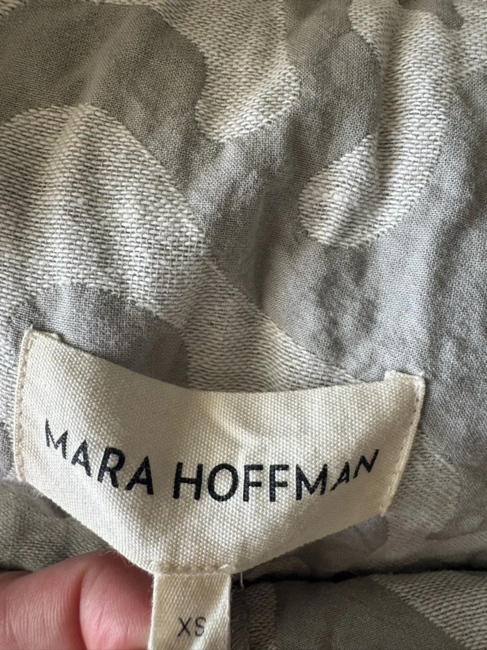 Mara Hoffman Kayleen Abstract Print Jacquard Organic Cotton Skirt Gray White XS